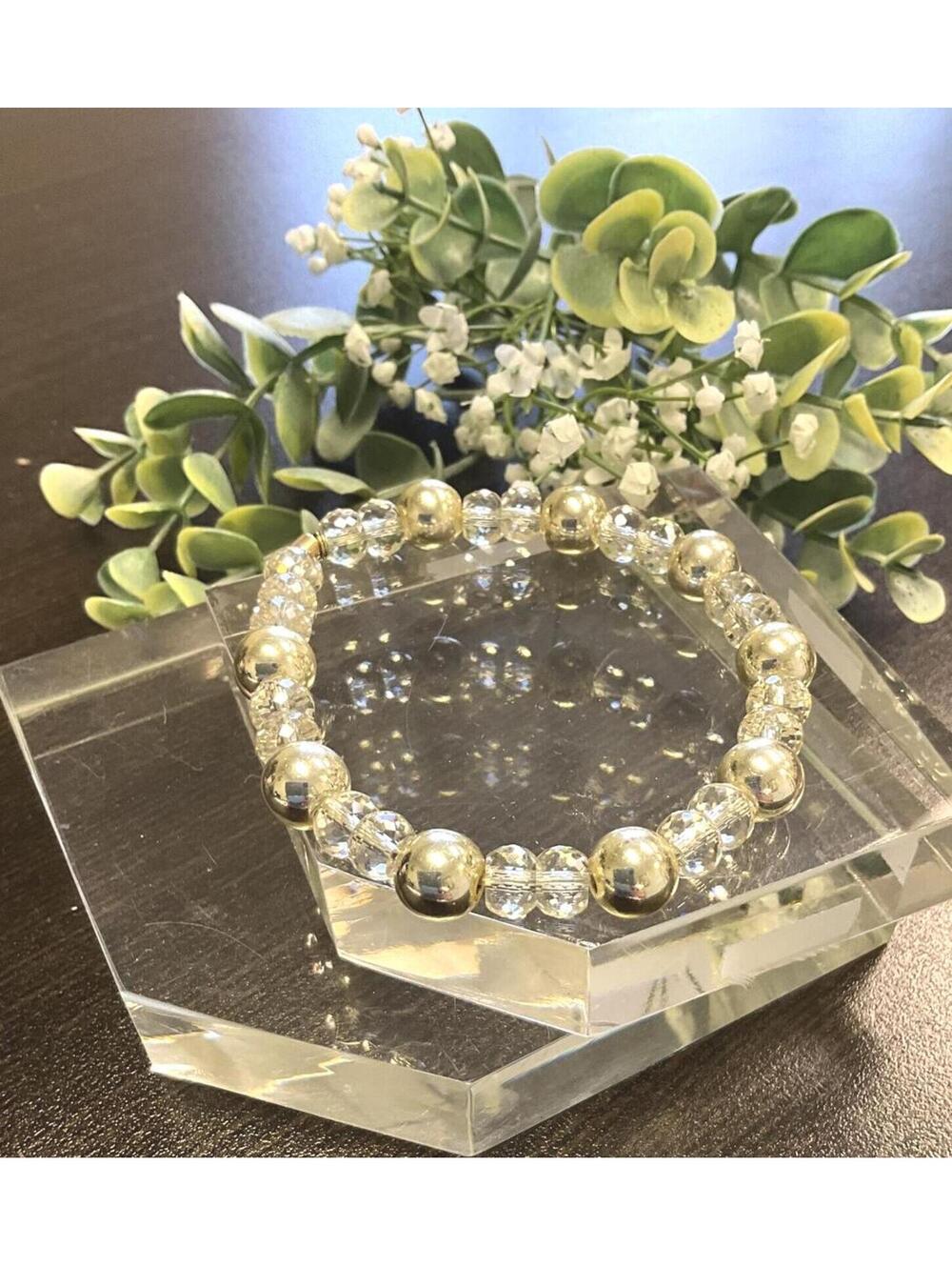 Erimish Gold Metallic Bead Extended Length Bracelet